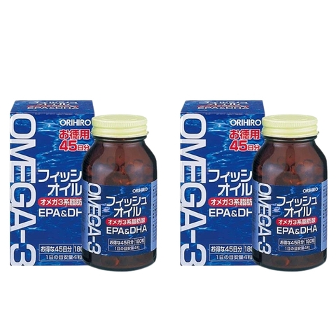 Combo 2 Hộp Orihiro Viên Uống Dầu Cá Bổ Sung Omega 3, EPA & DHA 180 Viên