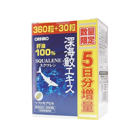 Orihiro Viên Uống Dầu Gan/Sụn Vi Cá Mập Squalene 390 viên